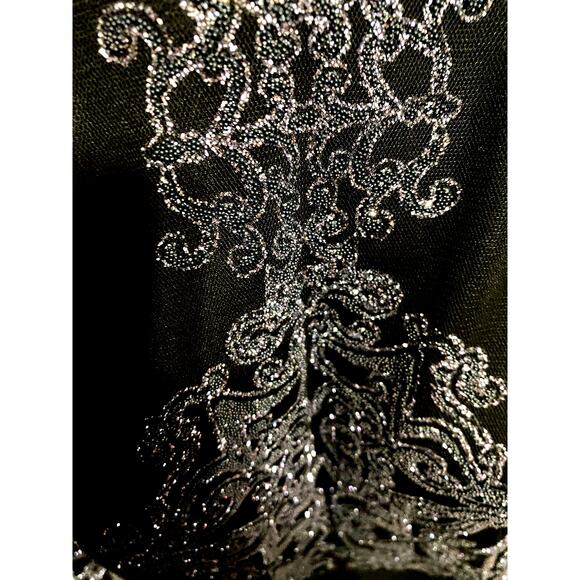 Speechless Women's Semi Formal Fit Flare Dress Sz 11 Black Embroidered Sparkle - Picture 10 of 14
